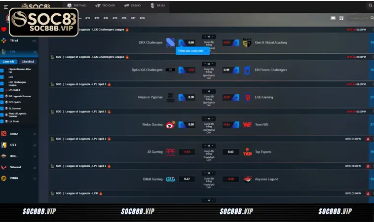 Soc88 | Nhà Cái Soc 88 | Link Soc88 Mới Nhất 3 Esport Soc88 nổi bật với những tựa game cực hot